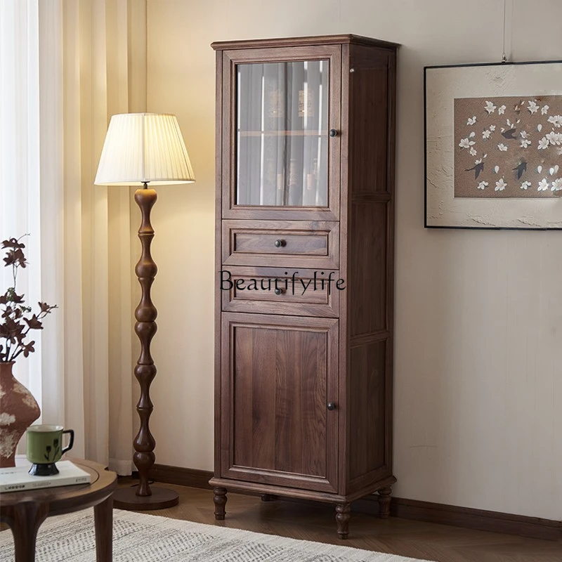 American retro all-solid wood TV side cabinet North American black walnut dining side cabinet
American retro all-solid wood TV side cabinet North American black walnut dining side cabinet