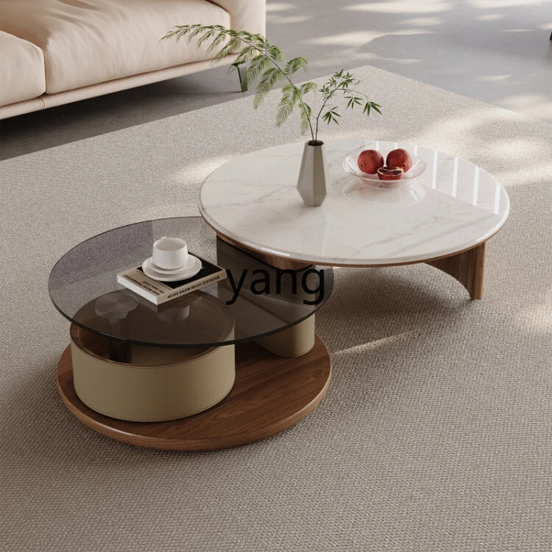 LH medieval rotating coffee table household small glass light luxury modern high-end sense round
LH medieval rotating coffee table household small glass light luxury modern high-end sense round