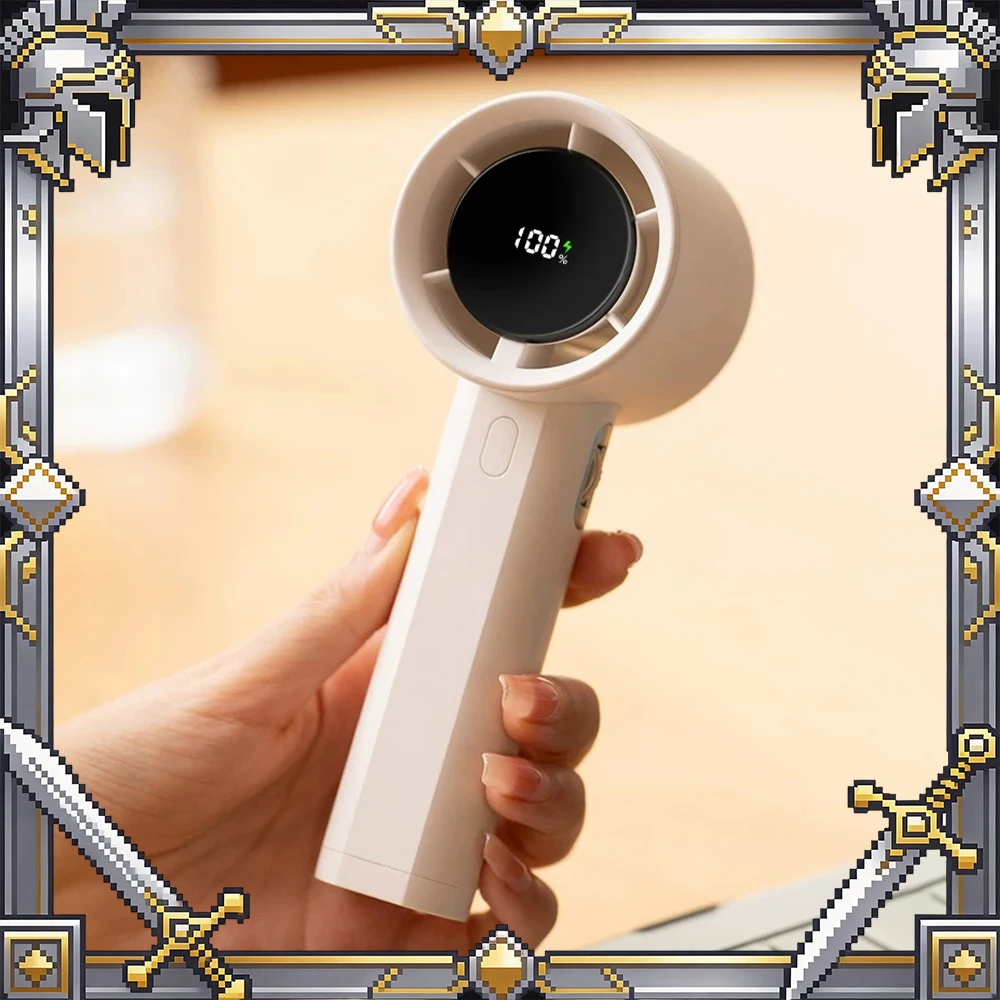 TEPSHINE L300 Handheld Fan High Rotation Speed And Large Air Volume Handheld Small Fan LED Digital Display Electric Quantity