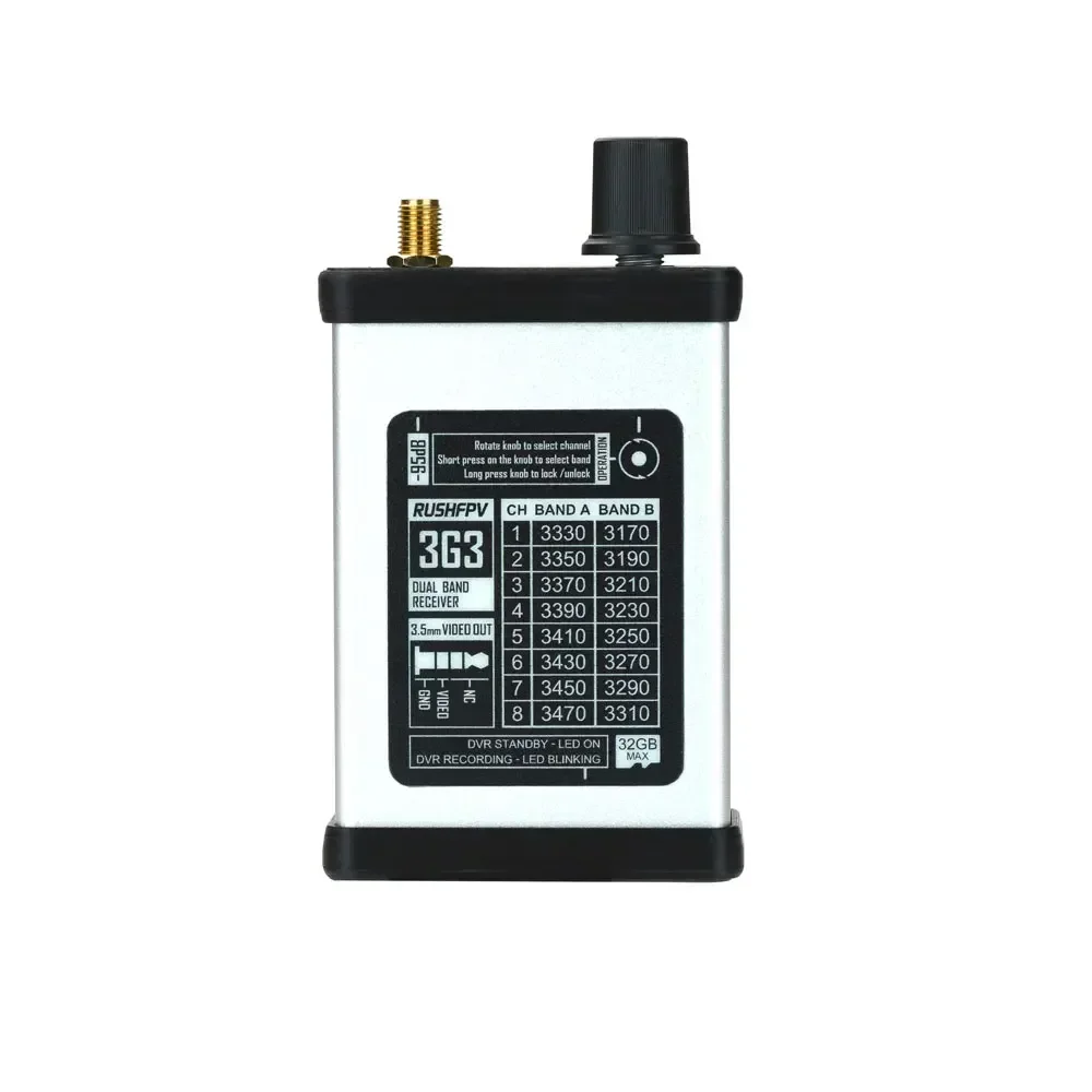 RUSHFPV 3.3GHz VRX Ground Station Kit | 15.8dBi Directional Antenna | Long-Range FPV Drone Receiver System
RUSHFPV 3.3GHz VRX Ground Station Kit | 15.8dBi Directional Antenna | Long-Range FPV Drone Receiver System