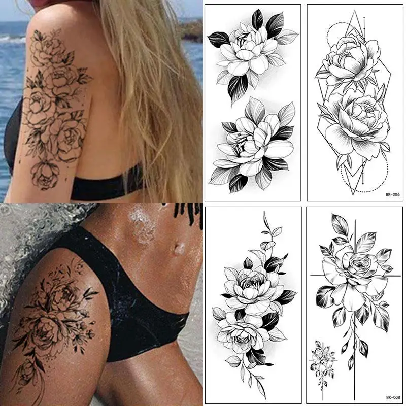 Dark Style Rose Waterproof Temporary Tattoo Sexy Flower Temporary Tattoos For Women Realistic Fake Black Rose Waterproof Tattoos
Dark Style Rose Waterproof Temporary Tattoo Sexy Flower Temporary Tattoos For Women Realistic Fake Black Rose Waterproof Tattoos