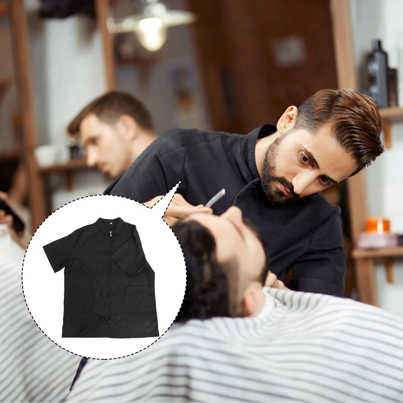 Waterproof Breathable Hair Salon Smock Durable Kitchen Work Clothes for Cooking Restaurant Canteen Factory Use
Waterproof Breathable Hair Salon Smock Durable Kitchen Work Clothes for Cooking Restaurant Canteen Factory Use