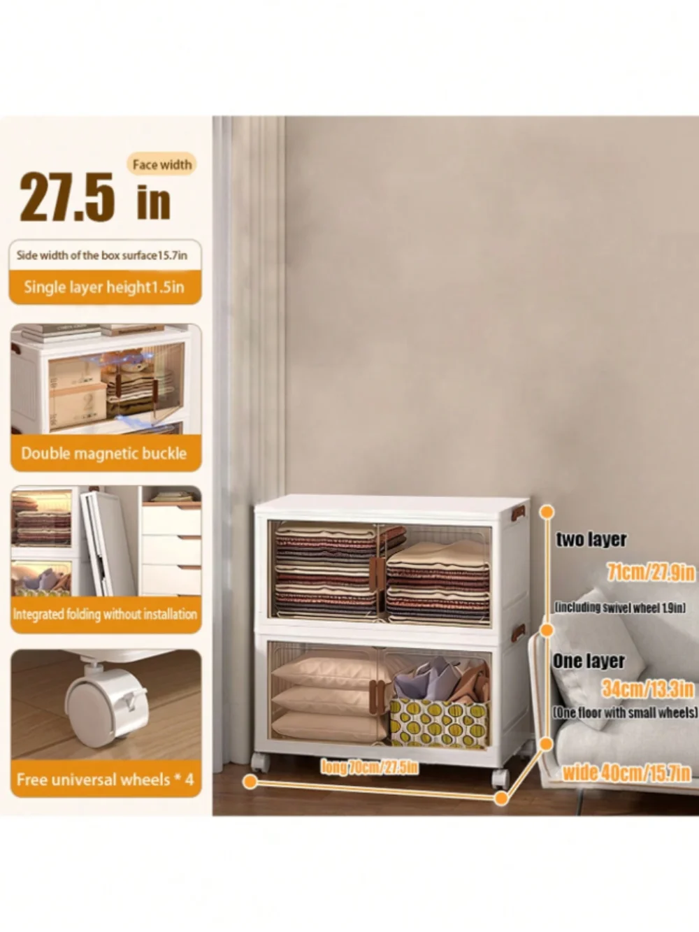 2layers Storage Cabinet, Household Foldable Sundries Storage Box, Large Capacity Boxes With Door And Wheels, For Bedr
2layers Storage Cabinet, Household Foldable Sundries Storage Box, Large Capacity Boxes With Door And Wheels, For Bedr