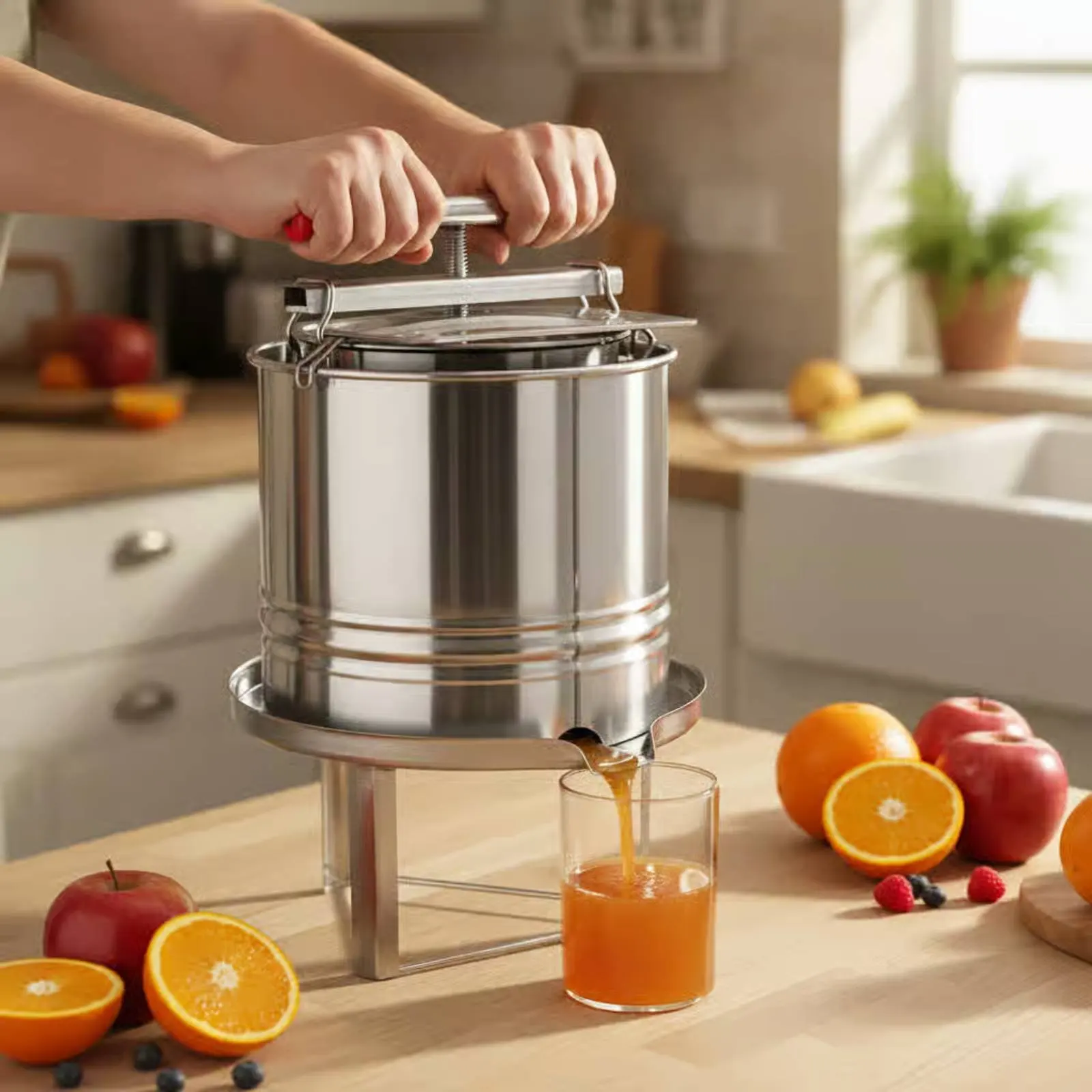 Stainless Steel Honey Press Spray Guard Manual Honey Press Manual Fruit Juicer Efficient Separation Beeswax Presser for Kitchen
Stainless Steel Honey Press Spray Guard Manual Honey Press Manual Fruit Juicer Efficient Separation Beeswax Presser for Kitchen