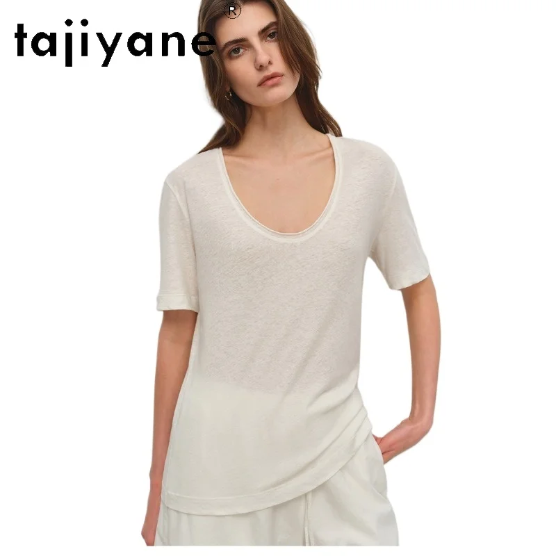 TAJIYANE Women T Shirts Linen U-neck Shirt Oversized Tshirt Summer Luxury Brands Woman Clothes Tee Shirt Femme Minimalist Tops
TAJIYANE Women T Shirts Linen U-neck Shirt Oversized Tshirt Summer Luxury Brands Woman Clothes Tee Shirt Femme Minimalist Tops