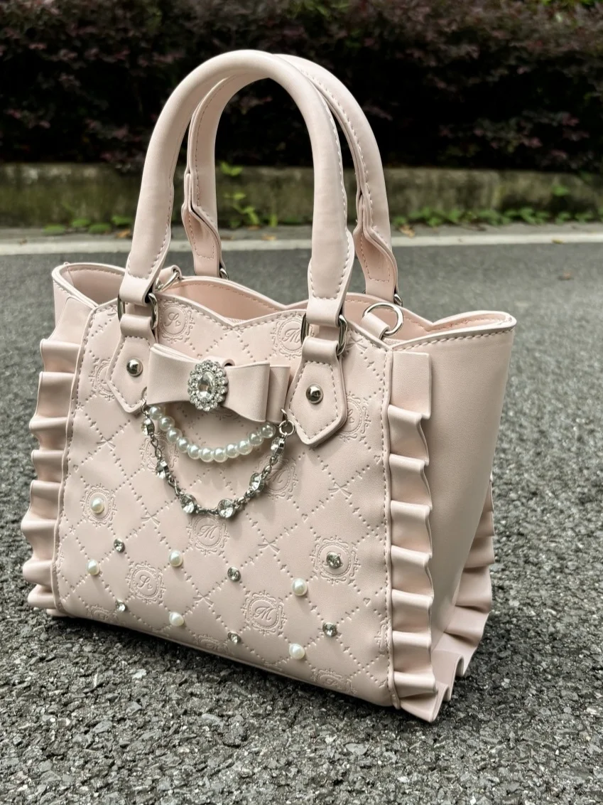 Cute Lolita Tote Bag Pearl Rhinestone Knot Single oulder Bag Casual Chic Sle Detachable Strap Zipper Closure
Cute Lolita Tote Bag Pearl Rhinestone Knot Single oulder Bag Casual Chic Sle Detachable Strap Zipper Closure