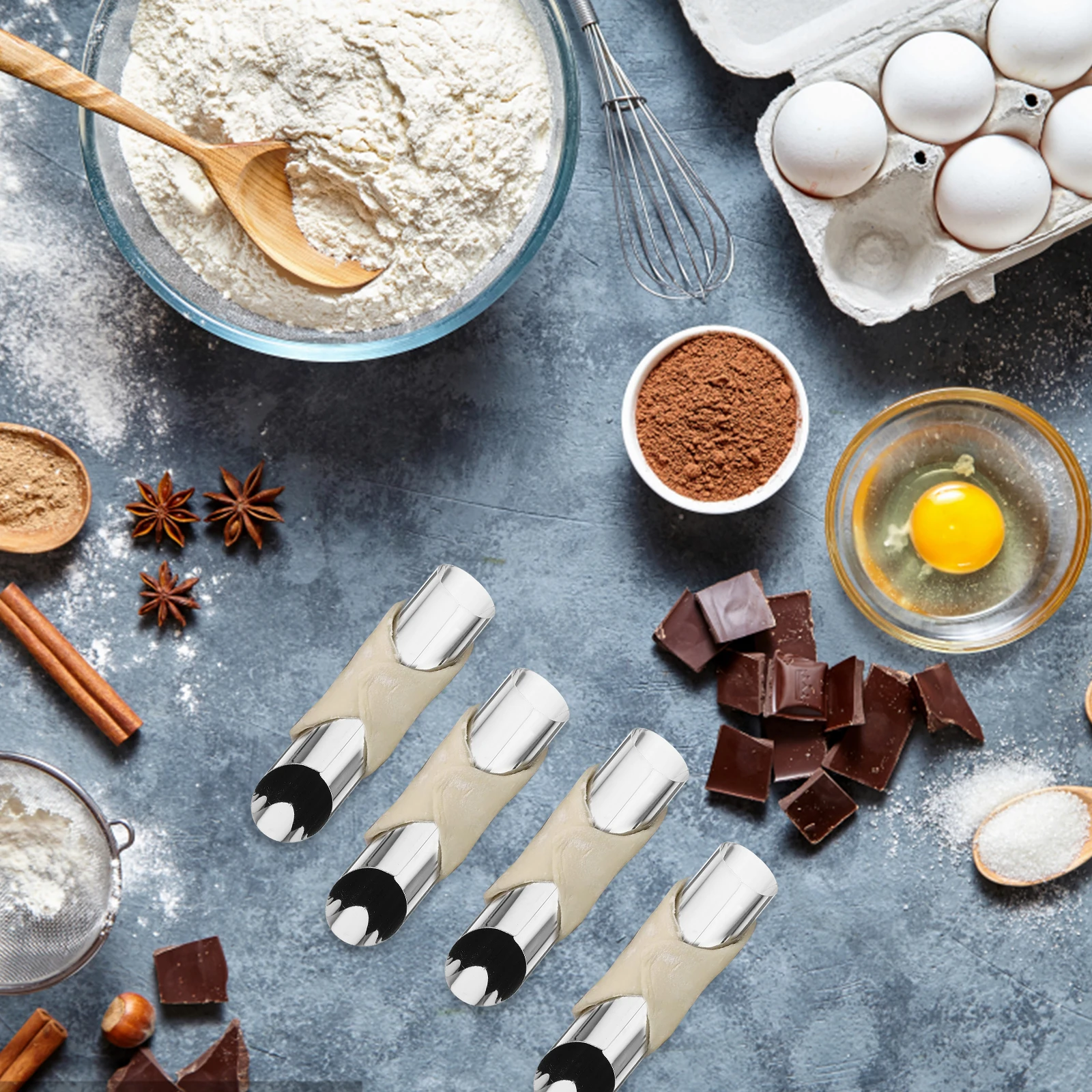 10Pcs Cream Horn Molds Stainless Steel Cone Shaped Croissant Baking Mold for Bread Baking Supplies
10Pcs Cream Horn Molds Stainless Steel Cone Shaped Croissant Baking Mold for Bread Baking Supplies