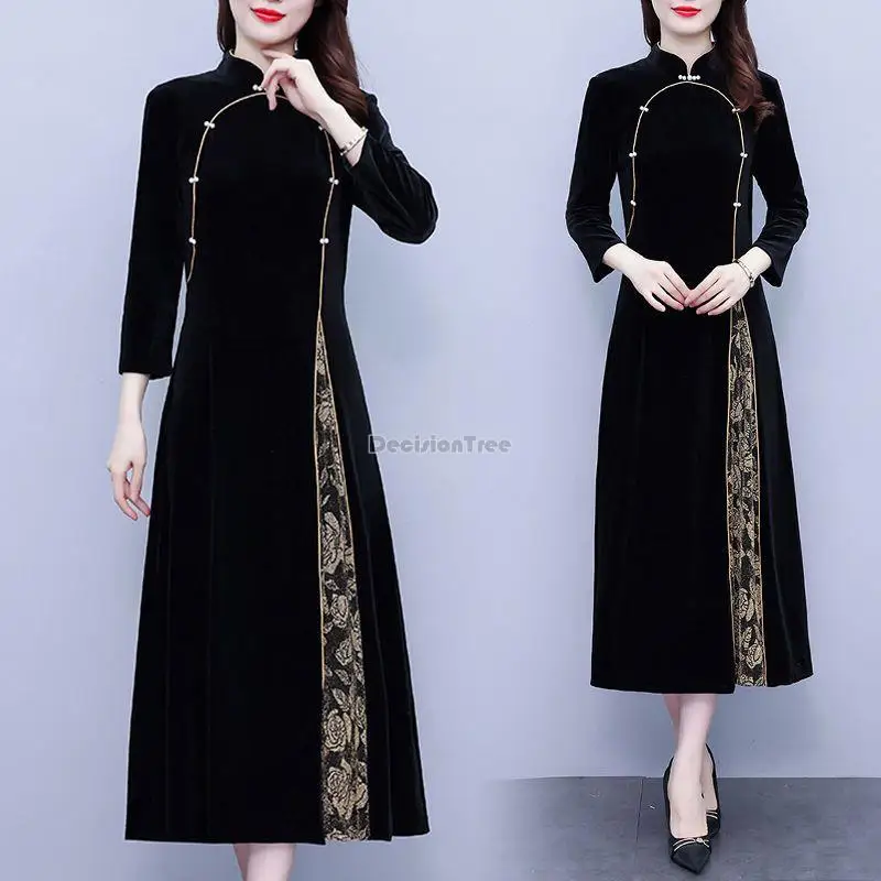 2023 chinese vintage velvet improved long cheongsam fashion plus size qipao dress sleeve slim women daily elegant qipao s852
2023 chinese vintage velvet improved long cheongsam fashion plus size qipao dress sleeve slim women daily elegant qipao s852