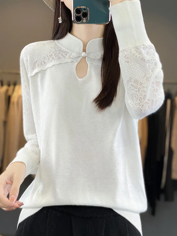 Spring 2025 Women's Loose Fit Stand Collar Camere Sweater Silk Knitted Base irt Korean Sle Long Sve Regular Length
Spring 2025 Women's Loose Fit Stand Collar Camere Sweater Silk Knitted Base irt Korean Sle Long Sve Regular Length