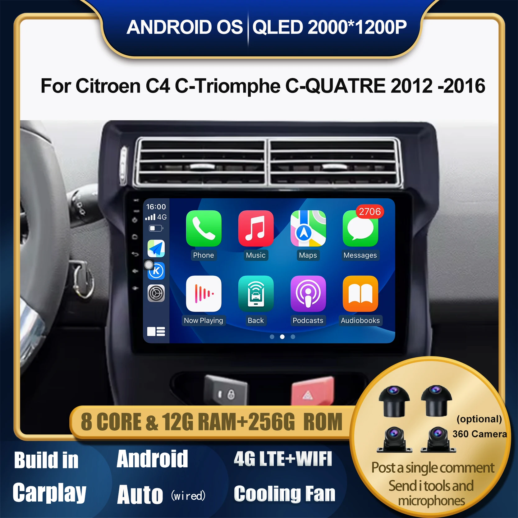 Android Car Screen For Citroen C4 C-Triomphe C-QUATRE 2012 2013 2014-2016 GPS Navigation Radio Multimedia Video Player Tools BT
Android Car Screen For Citroen C4 C-Triomphe C-QUATRE 2012 2013 2014-2016 GPS Navigation Radio Multimedia Video Player Tools BT