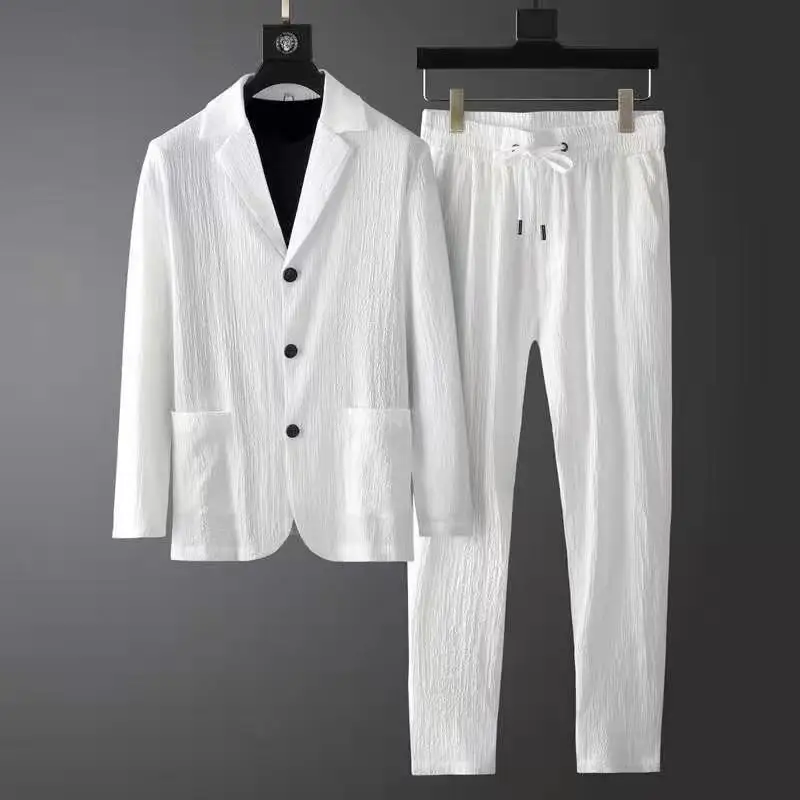Autumn Pleated Sets Men Fashion Casual Solid Long Sleeve Blazer And Trousers Two-piece Men Suits Korean Loose Clothing
Autumn Pleated Sets Men Fashion Casual Solid Long Sleeve Blazer And Trousers Two-piece Men Suits Korean Loose Clothing