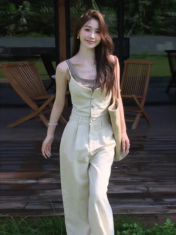 Women's Casual Straight Leg Overalls Spring Summer New Style High Waist Wide Leg Pants Slimming Effect Comfortable Jumpsuits
Women's Casual Straight Leg Overalls Spring Summer New Style High Waist Wide Leg Pants Slimming Effect Comfortable Jumpsuits