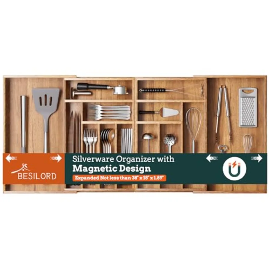 Silverware Organizer Large Magnetic Connected Expandable Silverware Drawer Organizer From 21 to 37.4 Inch Adjustable Flatware a
Silverware Organizer Large Magnetic Connected Expandable Silverware Drawer Organizer From 21 to 37.4 Inch Adjustable Flatware a