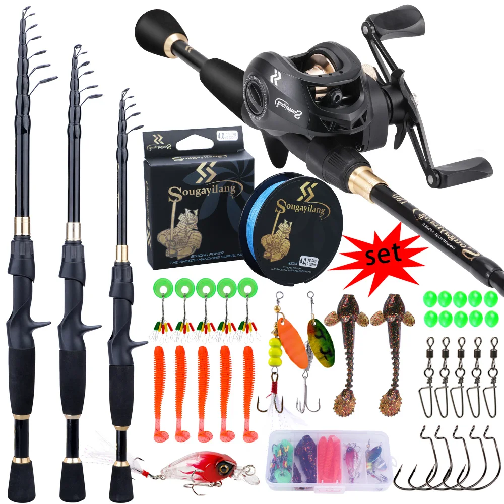 Sougayilang 1.8-2.4m Telescopic Casting Fishing Combo Portable Ultralight Rod and 8.1:1 Gear Ratio Fishing Reel Fishing Combo
Sougayilang 1.8-2.4m Telescopic Casting Fishing Combo Portable Ultralight Rod and 8.1:1 Gear Ratio Fishing Reel Fishing Combo