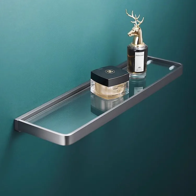 Full copper solid drawn gun gray bathroom storage rack, vanity mirror front tray rack for the bathroom, cosmetic partition rack
Full copper solid drawn gun gray bathroom storage rack, vanity mirror front tray rack for the bathroom, cosmetic partition rack