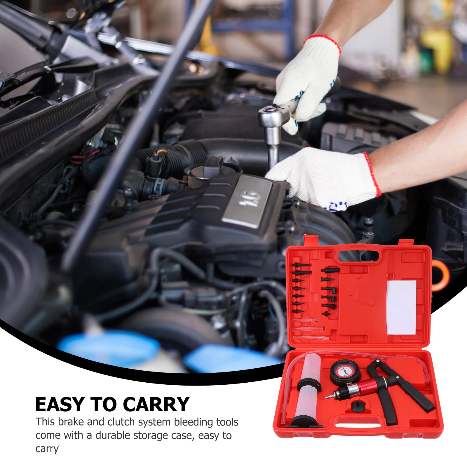 Brake Clutch Fluid Bleeder Kit Vacuum Gauge Durable Storage Case High Quality Various Vehicles Car Brake Bleeder Kit
Brake Clutch Fluid Bleeder Kit Vacuum Gauge Durable Storage Case High Quality Various Vehicles Car Brake Bleeder Kit