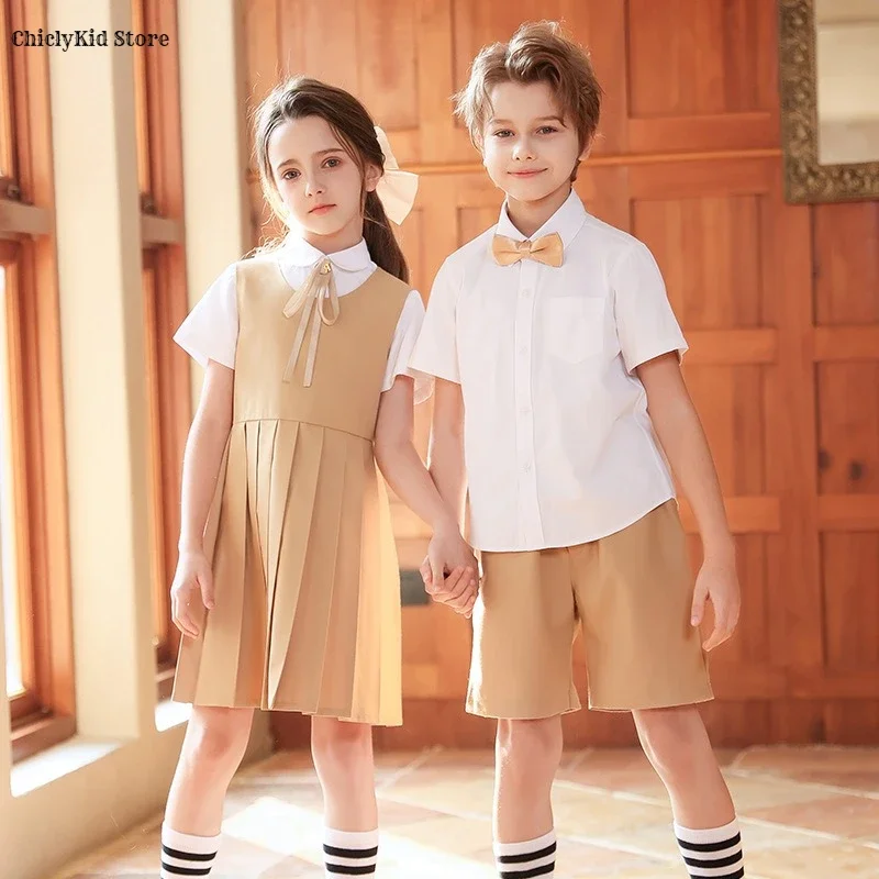 Boys Shirt Shorts Girls Pleated Preppy Dress Outfits Kids Japan Korean Clothes Set Child Students Summer British School Uniforms
Boys Shirt Shorts Girls Pleated Preppy Dress Outfits Kids Japan Korean Clothes Set Child Students Summer British School Uniforms