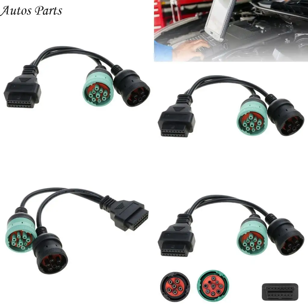 57BA Heavy Duty Vehicles Diagnostic Adapter Cable 6pin 9pin to OBD2 16Pin Adapter
57BA Heavy Duty Vehicles Diagnostic Adapter Cable 6pin 9pin to OBD2 16Pin Adapter
