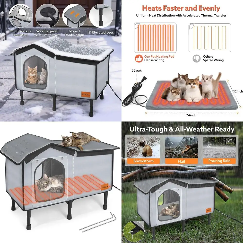 Waterproof Outdoor Heated Cat House with Escape Door and Elevated Base for Winter, Ideal for Feral Cats (26x20x14)
Waterproof Outdoor Heated Cat House with Escape Door and Elevated Base for Winter, Ideal for Feral Cats (26x20x14)