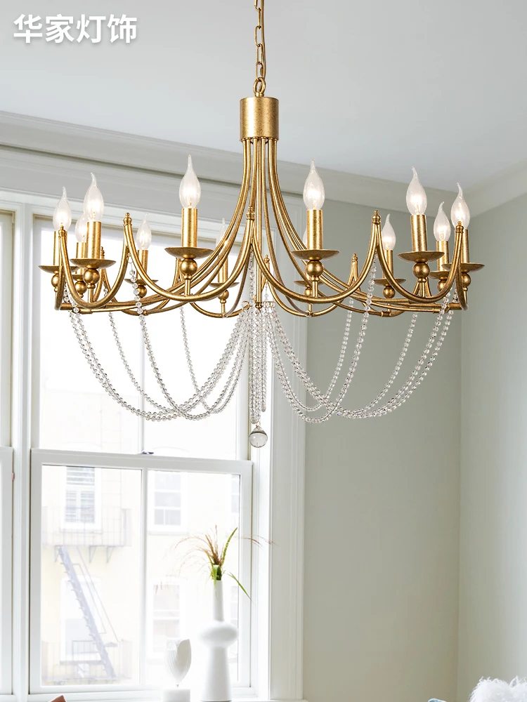 French retro chandelier living room light simple American villa model room bedroom personalized decorative chandelier
French retro chandelier living room light simple American villa model room bedroom personalized decorative chandelier