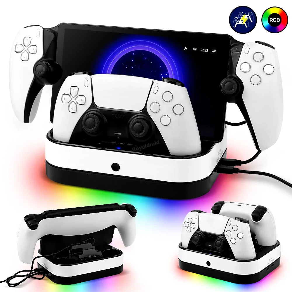 Двойная зарядная станция с RGB-подсветкой для контроллеров PS5, быстрая зарядка для беспроводных геймпадов PS5, подставка-зарядка для двух геймпадов.
Двойная зарядная станция с RGB-подсветкой для контроллеров PS5, быстрая зарядка для беспроводных геймпадов PS5, подставка-зарядка для двух геймпадов.