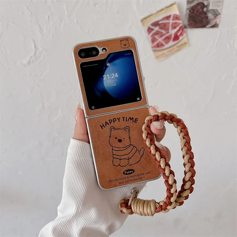 PU Leather Happy Puppy Phone Case for Samsung Galaxy ZFlip3 ZFlip4 ZFlip5 ZFlip6 Hard PC Back Cover for Z Flip 6 Case Shell
PU Leather Happy Puppy Phone Case for Samsung Galaxy ZFlip3 ZFlip4 ZFlip5 ZFlip6 Hard PC Back Cover for Z Flip 6 Case Shell