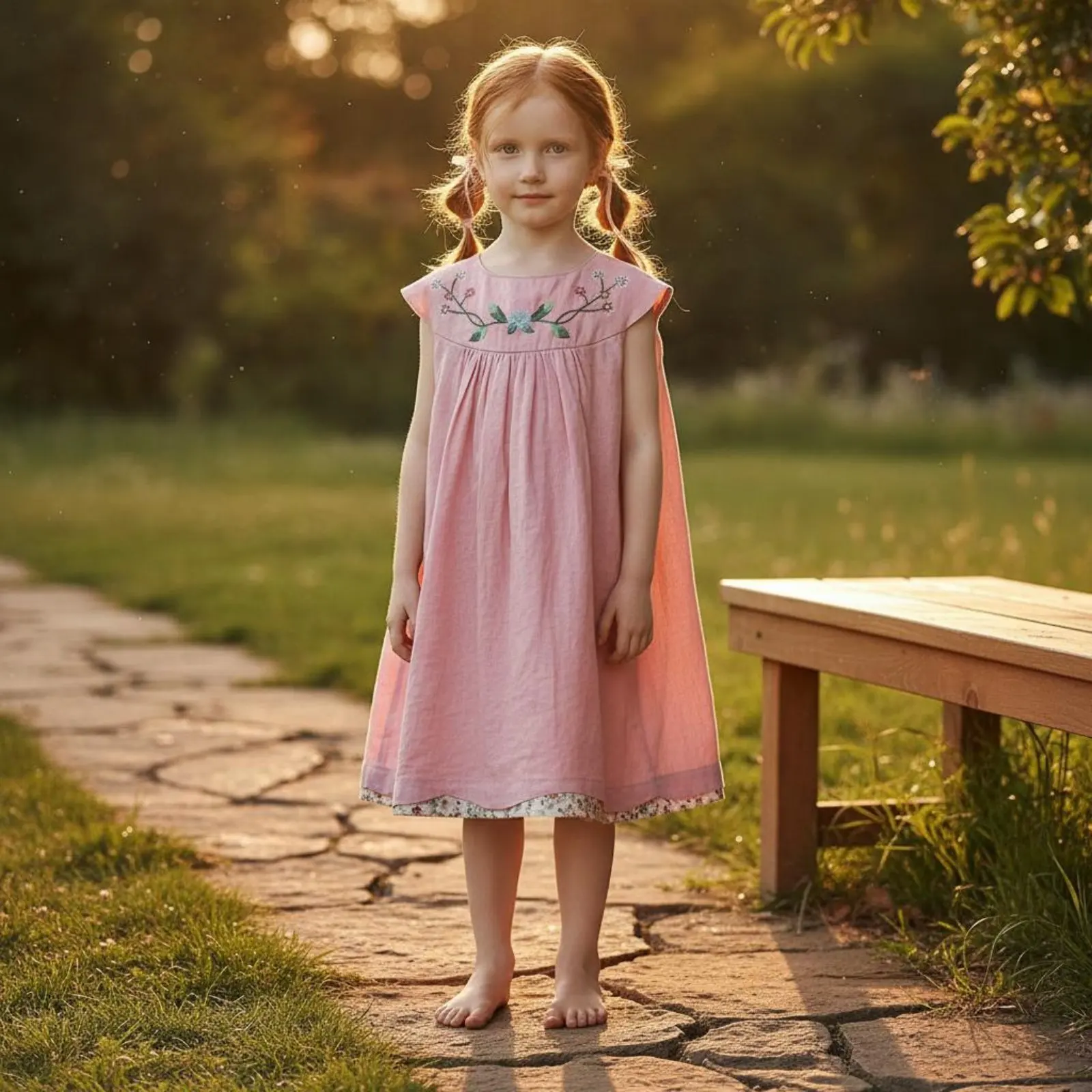 Embroidered Summer Dress Sleeveless Floral Dress Sundress Back Tie Design Children's Clothing Lightweight for Outing
Embroidered Summer Dress Sleeveless Floral Dress Sundress Back Tie Design Children's Clothing Lightweight for Outing