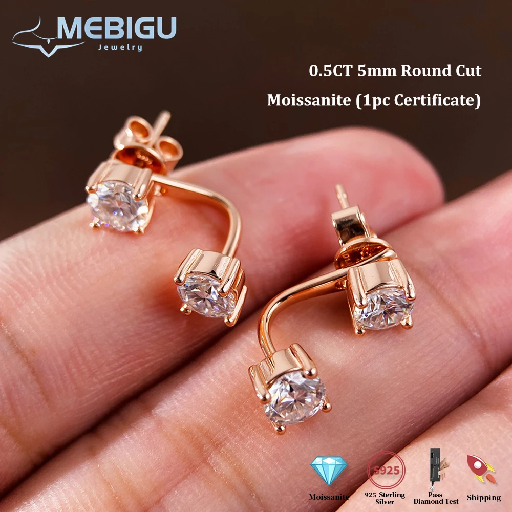 Mebigu 2 in 1 Full 5mm D Color Moissanite Stud Earrings for Women 925 Silver 2cttw All Diamond Pierced Earring Christmas Gift 
Mebigu 2 in 1 Full 5mm D Color Moissanite Stud Earrings for Women 925 Silver 2cttw All Diamond Pierced Earring Christmas Gift