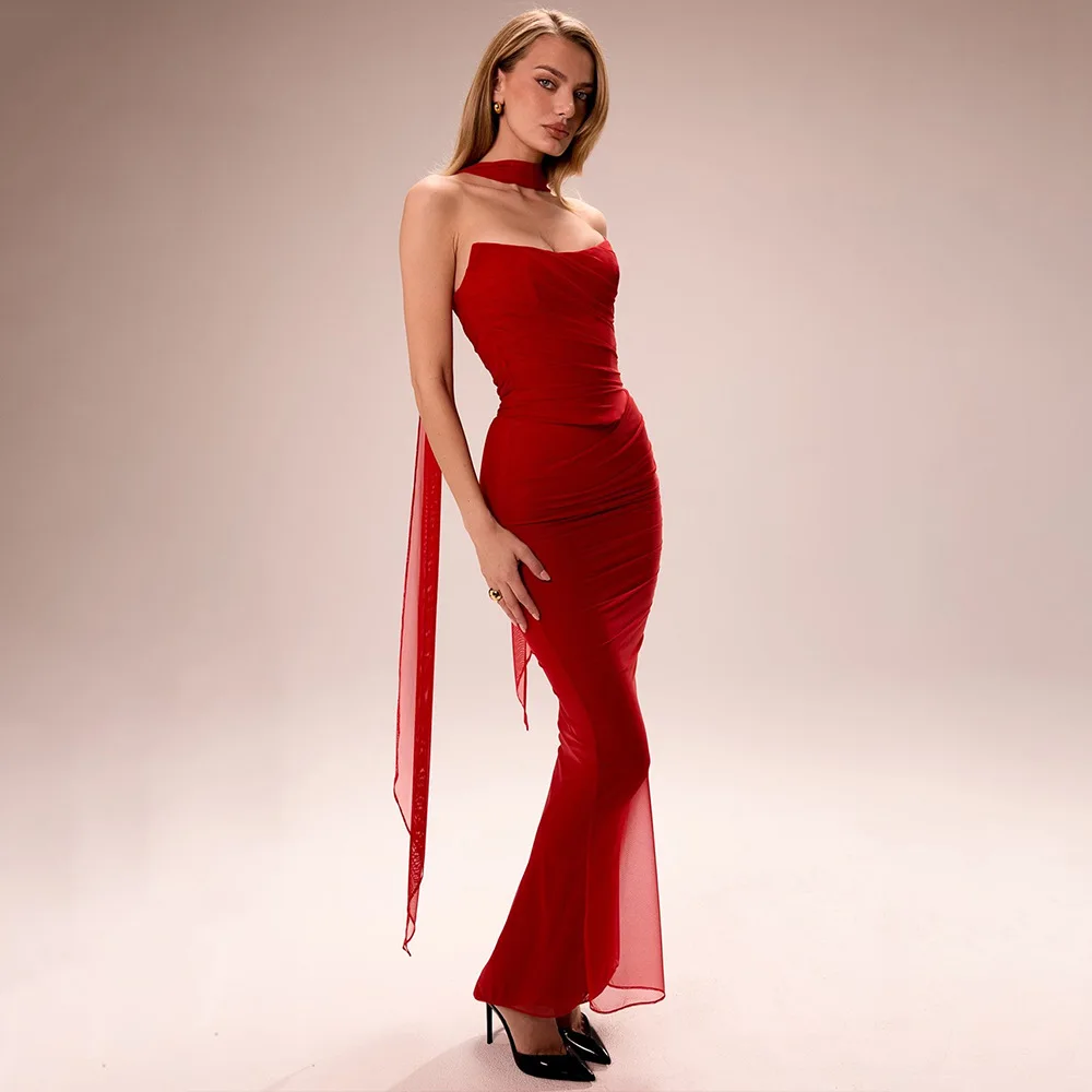 EINY Elegant 2 Pieces Dress Set with Scarf Women Fashion Matching Sets Sexy Mesh Cropped Top & Long Dress Set Casual Dress Traf
EINY Elegant 2 Pieces Dress Set with Scarf Women Fashion Matching Sets Sexy Mesh Cropped Top & Long Dress Set Casual Dress Traf