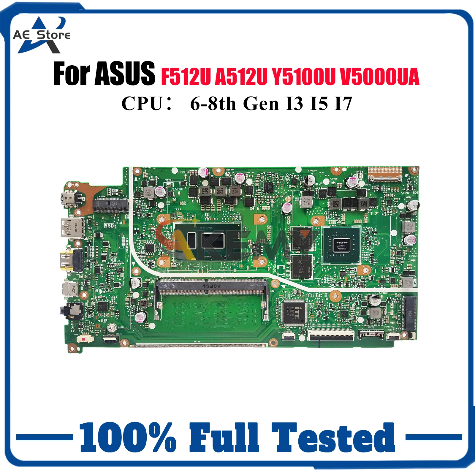 X512UB Материнская плата для ноутбука ASUS VivoBook F512U Y5100U X512UB X512U X512UF A512U V5000UA Материнская плата с процессором I3 I5 I7 в порядке
X512UB Материнская плата для ноутбука ASUS VivoBook F512U Y5100U X512UB X512U X512UF A512U V5000UA Материнская плата с процессором I3 I5 I7 в порядке