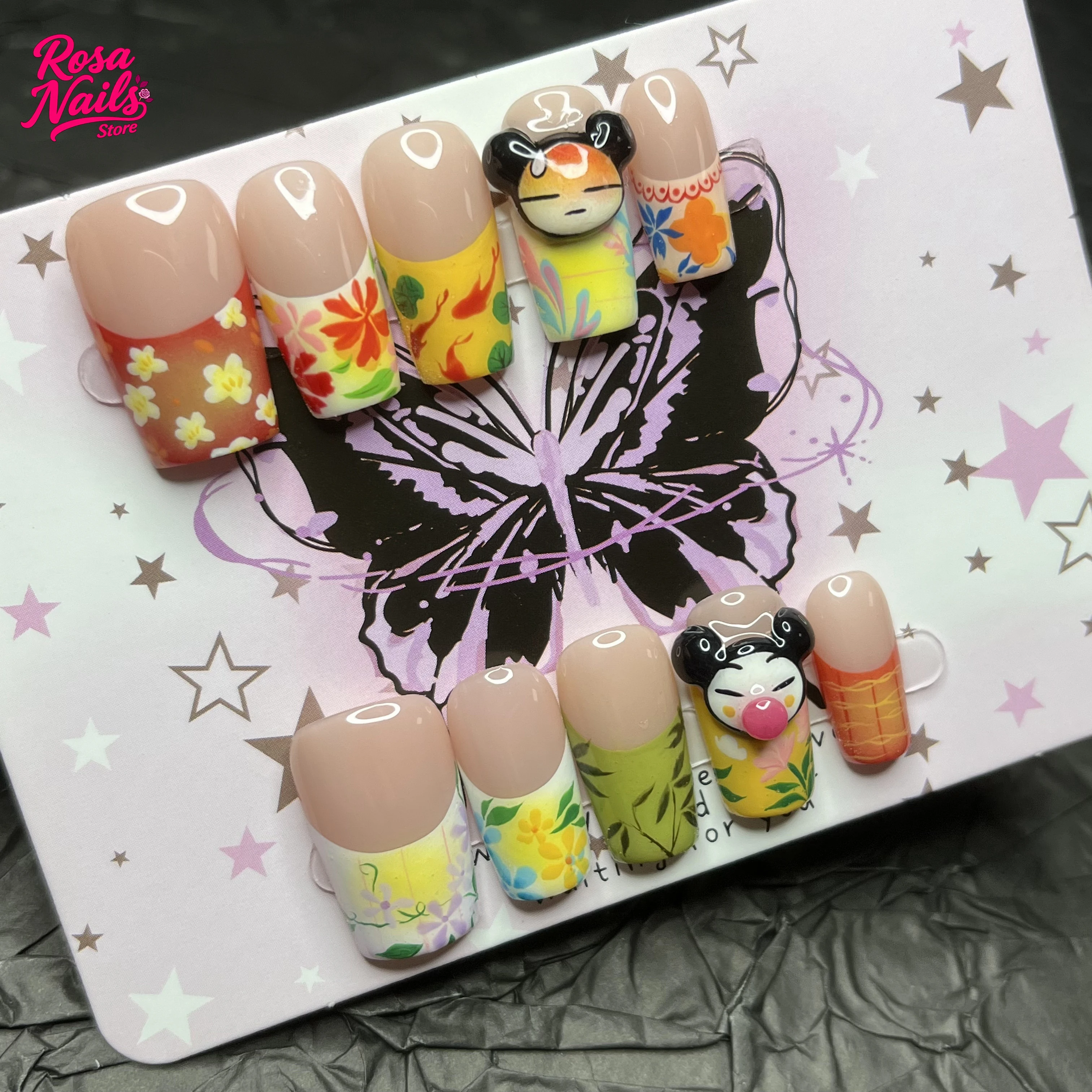 10pcs Handmade Press on Nails Medium Square Hand Painted 3D Cartoon Nail Art Acrylic Press Ons Fake Nail French Tips Cute Nails
10pcs Handmade Press on Nails Medium Square Hand Painted 3D Cartoon Nail Art Acrylic Press Ons Fake Nail French Tips Cute Nails