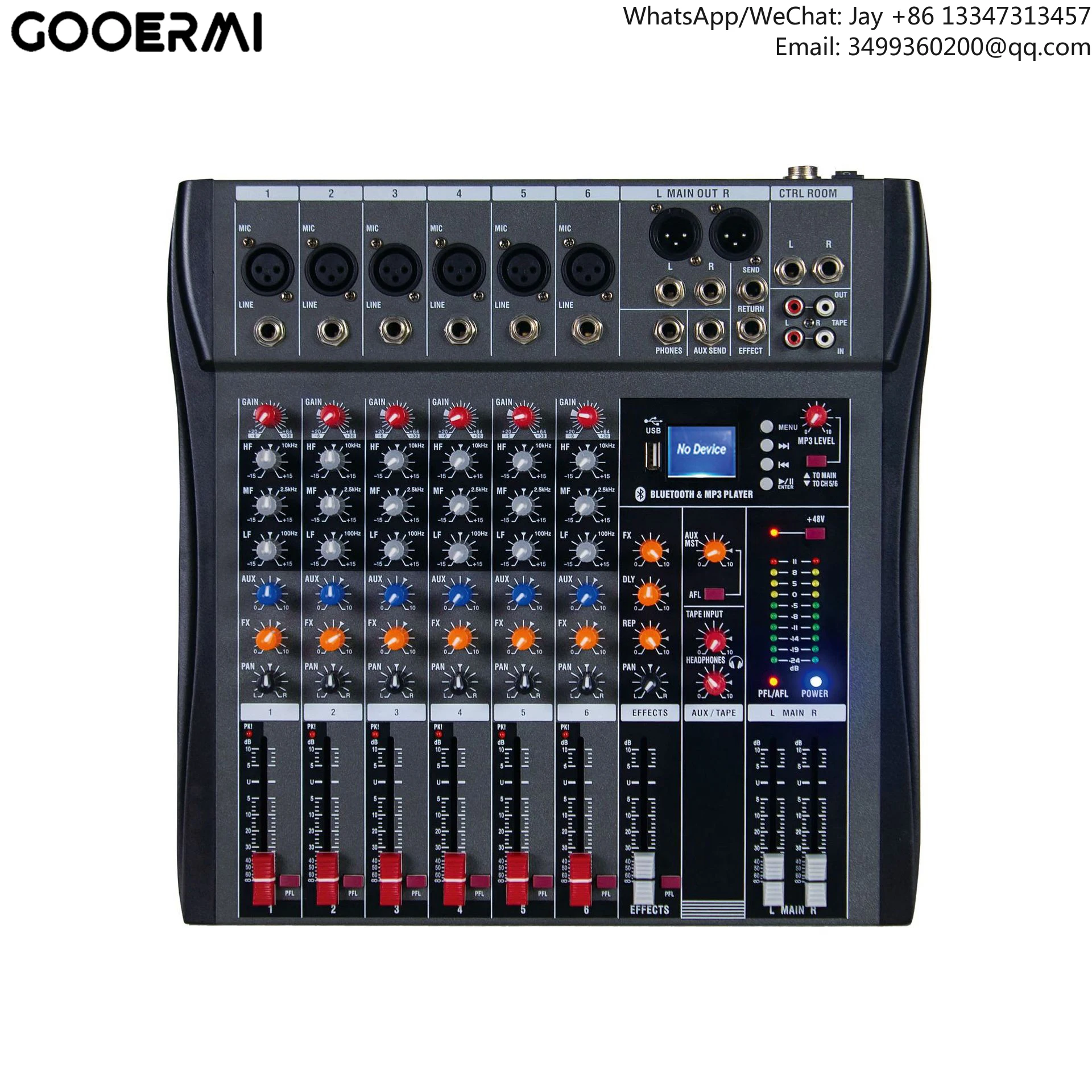 Gulmi CT6 Professional 6-Channel Live Studio Mixer With Bluetooth USB For DJ Stage Karaoke Recording
Gulmi CT6 Professional 6-Channel Live Studio Mixer With Bluetooth USB For DJ Stage Karaoke Recording