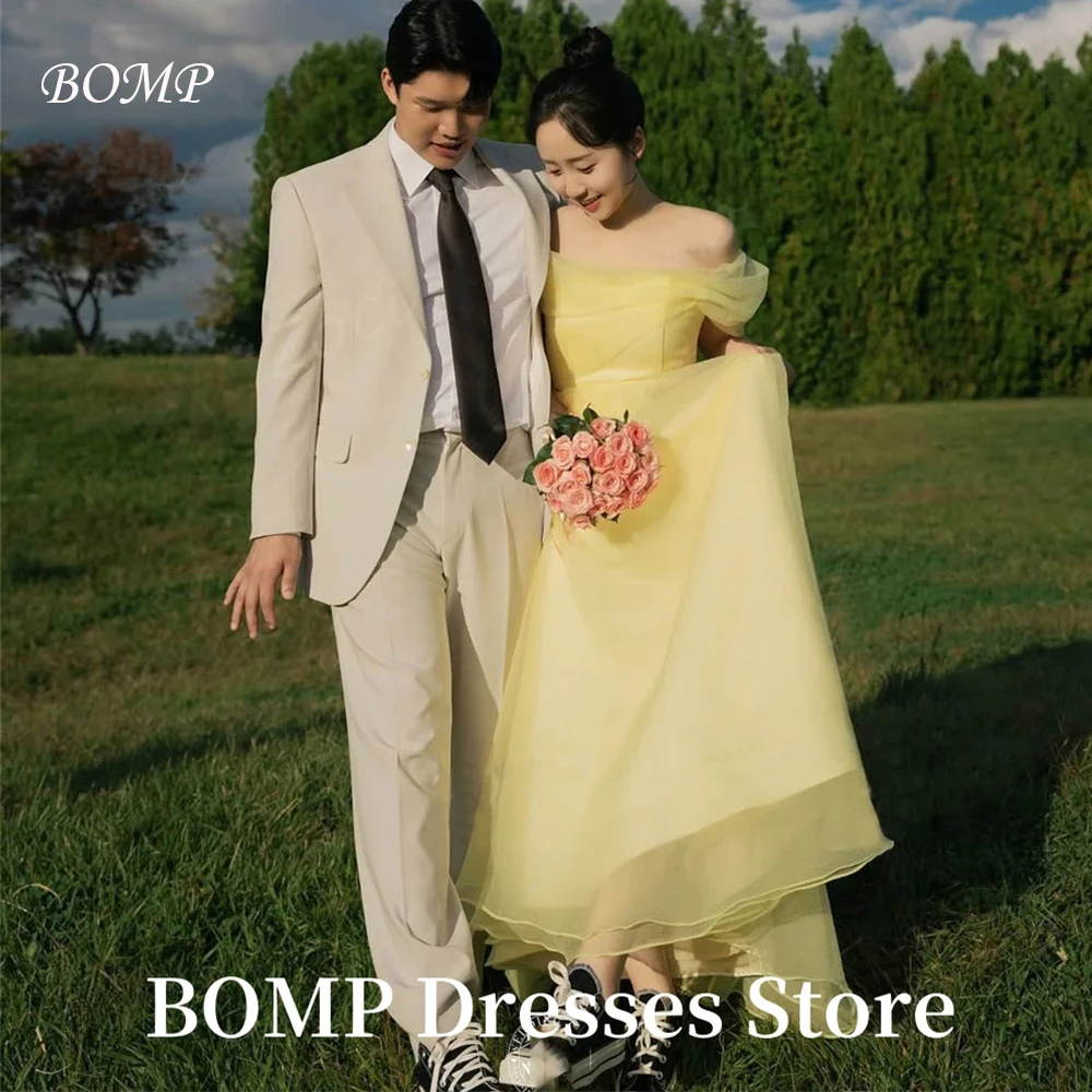 BOMP Yellow Organza Evening Dresses Korea Formal Prom Gowns Short Sleeves Bride Wedding Photos Shoot Party Dress Customized
BOMP Yellow Organza Evening Dresses Korea Formal Prom Gowns Short Sleeves Bride Wedding Photos Shoot Party Dress Customized