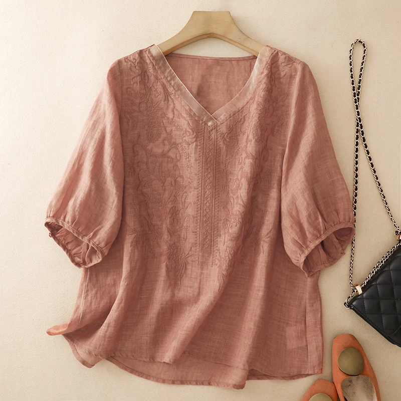 High-End plus Size Women's Cotton Linen Embroidered Shirt Jacket Loose Lightweight Summer New Style Commute Artistic Style
High-End plus Size Women's Cotton Linen Embroidered Shirt Jacket Loose Lightweight Summer New Style Commute Artistic Style