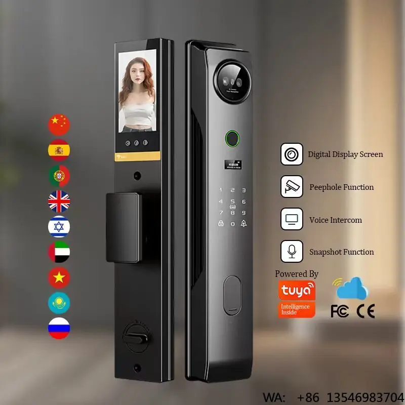 New Style Intelligent Electric Password Smart Lock Card Digital Keyless Smart Fingerprint Door Handle Lock