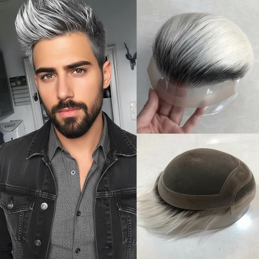 Men Toupee Human Hair Mono Base Lace With PU For Distinguished Look 1B20 1B60 1B80 Hair System Straight
Men Toupee Human Hair Mono Base Lace With PU For Distinguished Look 1B20 1B60 1B80 Hair System Straight