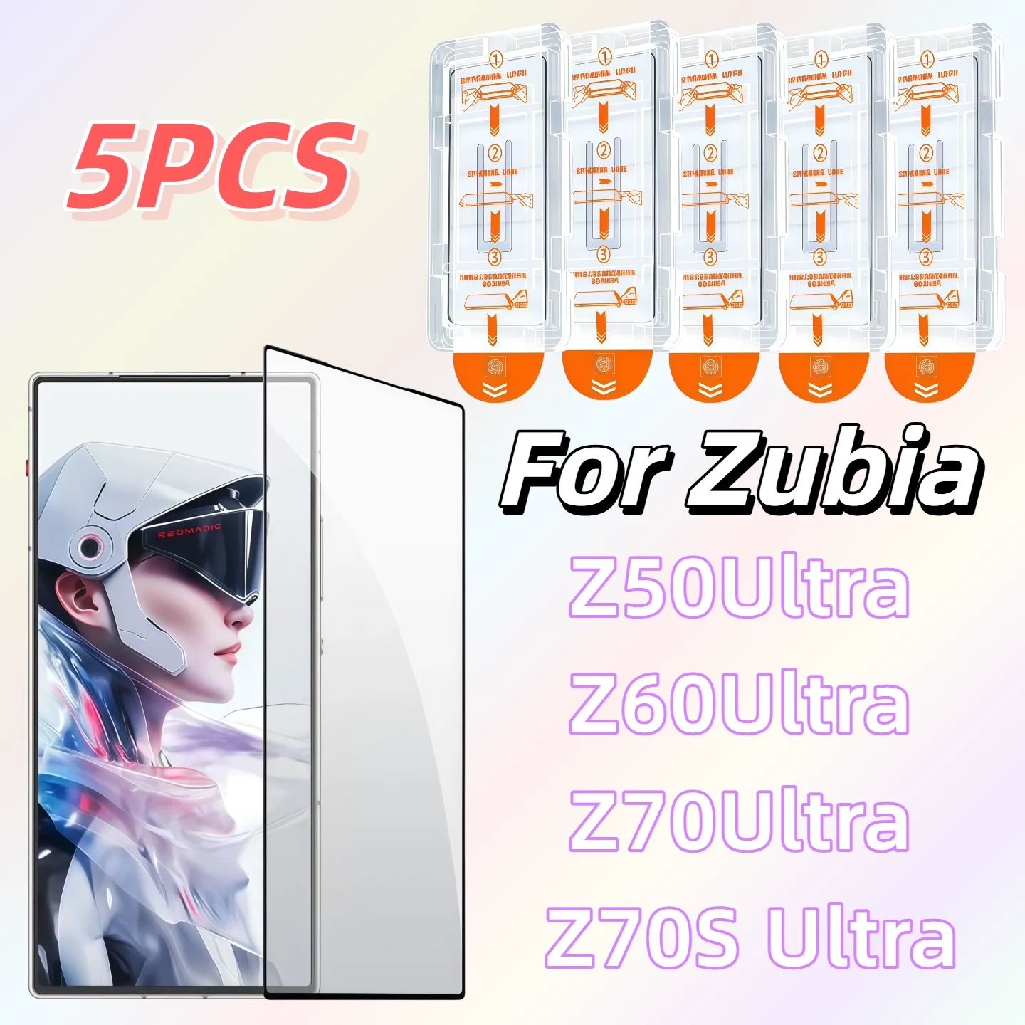 5PCS HD Tempered Glass Screen Protector for ZTE Nubia Ultra Series - Z50 Z60 Z70 Z70S Dust-Free Protection
5PCS HD Tempered Glass Screen Protector for ZTE Nubia Ultra Series - Z50 Z60 Z70 Z70S Dust-Free Protection