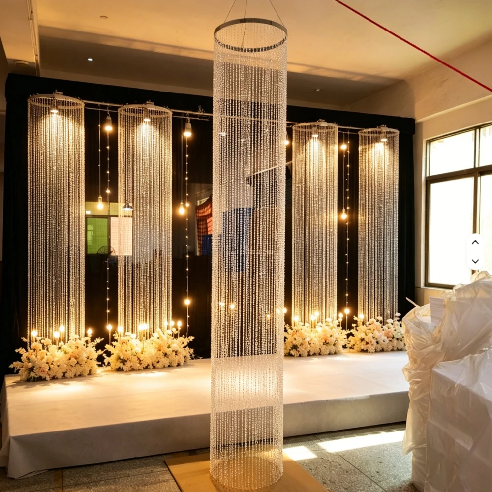 6pcs Acrylic Crystal Round Bead Curtain Ceiling Wedding Hotel Banquet Hall Line Curtain Ring Ceiling Bead Chain Arrangement
6pcs Acrylic Crystal Round Bead Curtain Ceiling Wedding Hotel Banquet Hall Line Curtain Ring Ceiling Bead Chain Arrangement