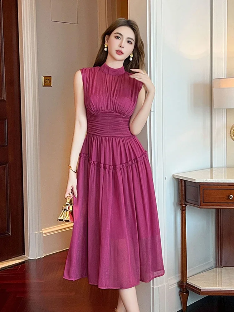 Summer Fashion Elegant Chiffon Bright Silk Evening Dress Women Clothes Vintage Sleeveless Corset Slim Party Robe Vestidos Fiesta
Summer Fashion Elegant Chiffon Bright Silk Evening Dress Women Clothes Vintage Sleeveless Corset Slim Party Robe Vestidos Fiesta
