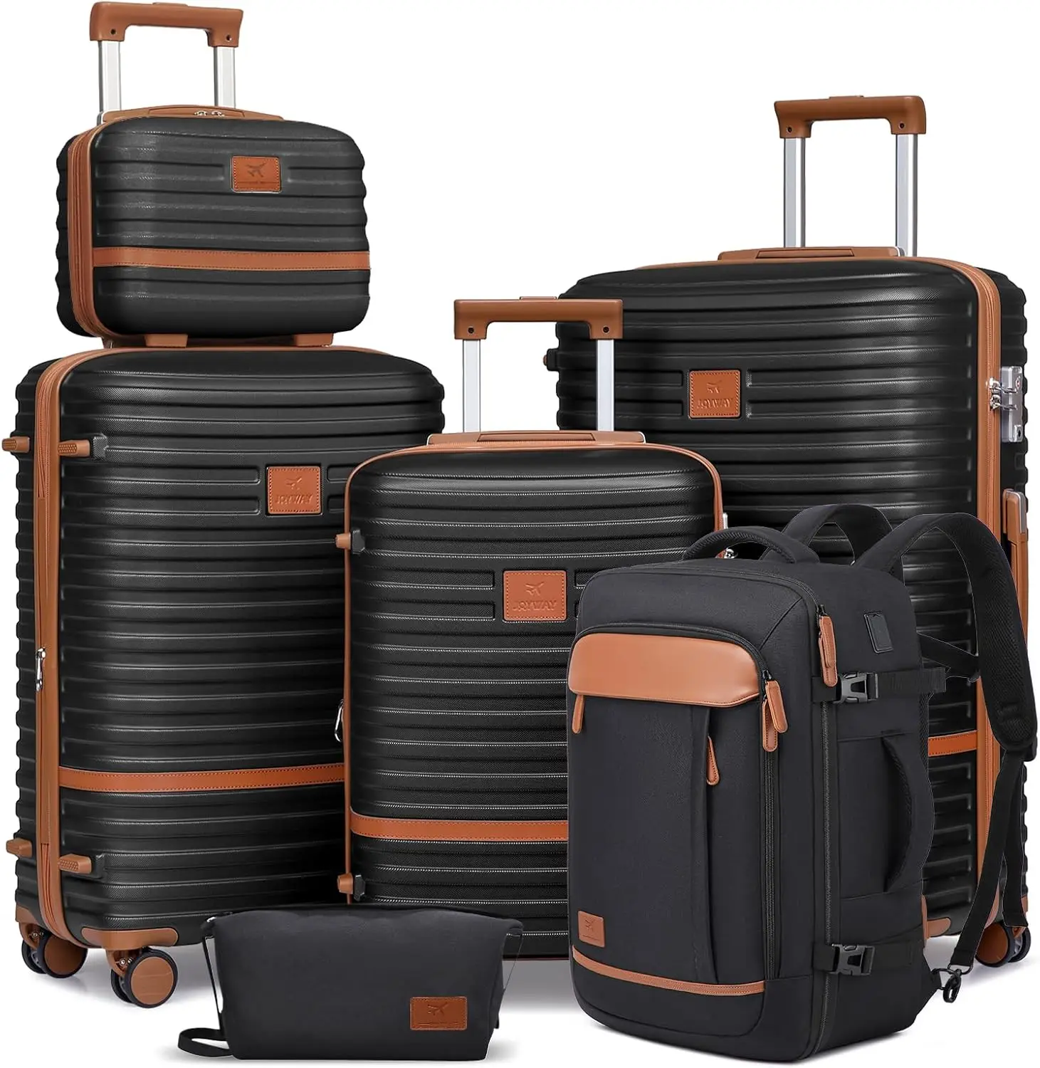 5 Piece Expandable Luggage Set, Lightweight Hard Shell Suitcase with Spinner Wheels and TSA Lock, Black
5 Piece Expandable Luggage Set, Lightweight Hard Shell Suitcase with Spinner Wheels and TSA Lock, Black