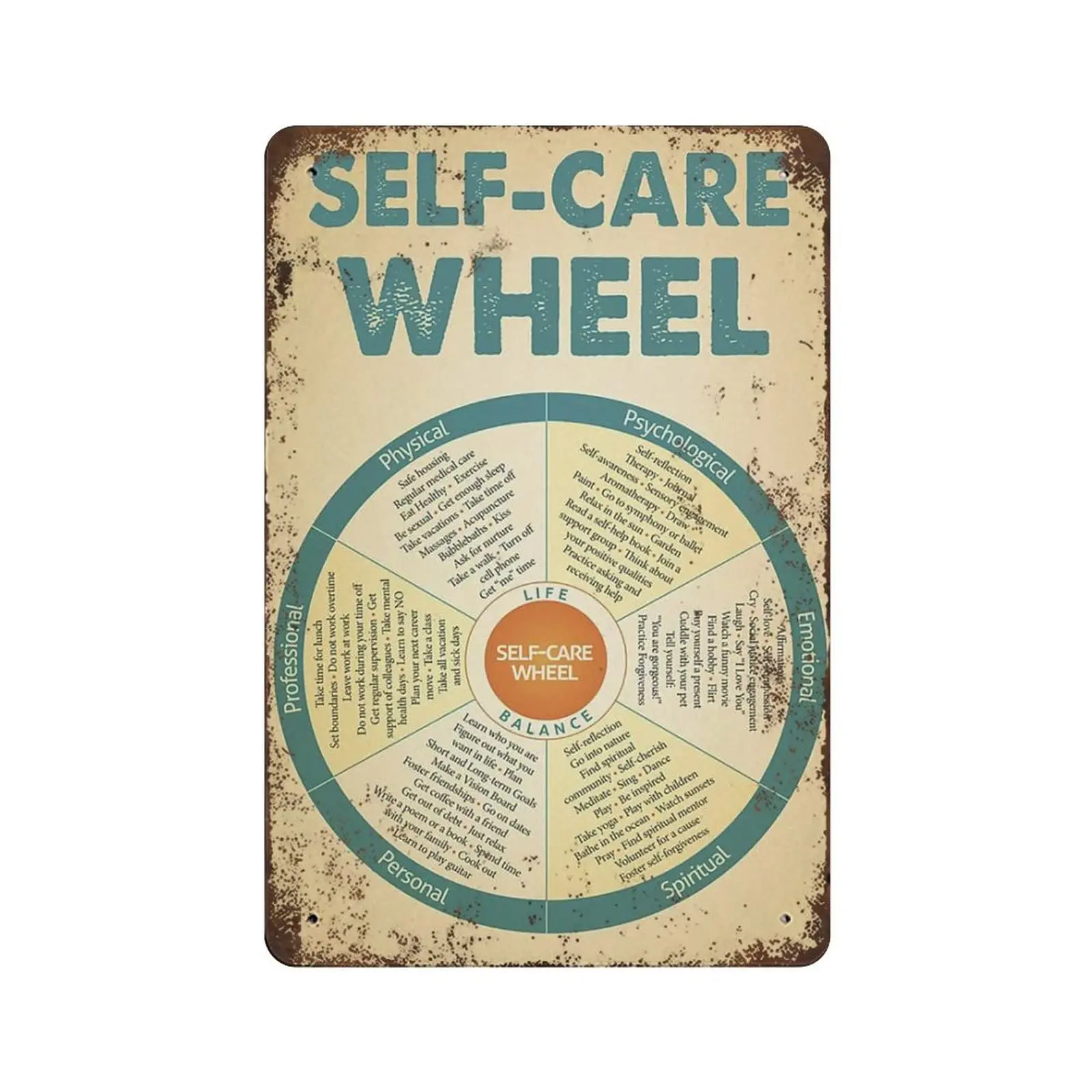 Shabby Durable Thick Metal Sign,Self-Care Wheel Tin Sign, Feelings Wheel Print,Vintage Wall Decor,Novelty Signs for Home Kitchen
Shabby Durable Thick Metal Sign,Self-Care Wheel Tin Sign, Feelings Wheel Print,Vintage Wall Decor,Novelty Signs for Home Kitchen
