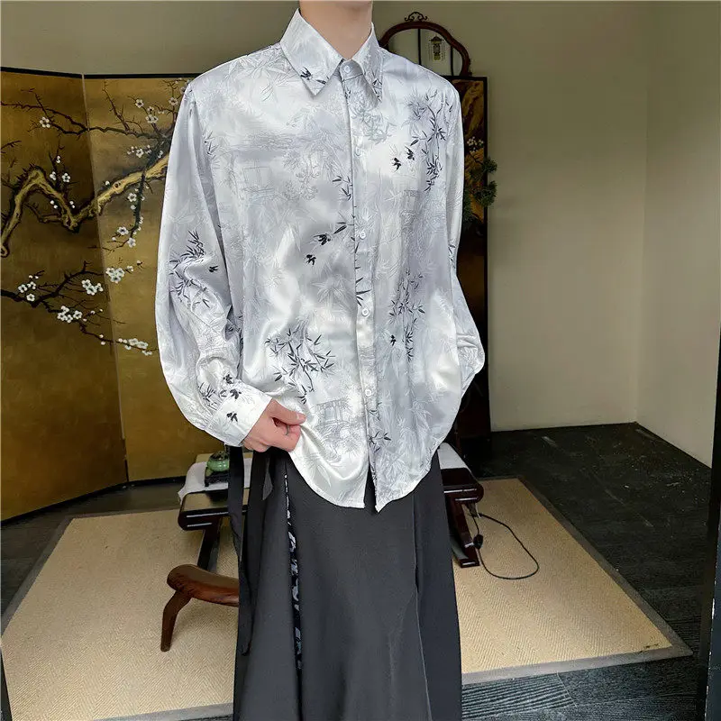 Men's Fashion Long Sleeve Shirt Chinese Style Print Loose Casual Loose Fresh Solid Color Male Ice Silk Spring 2026
Men's Fashion Long Sleeve Shirt Chinese Style Print Loose Casual Loose Fresh Solid Color Male Ice Silk Spring 2026