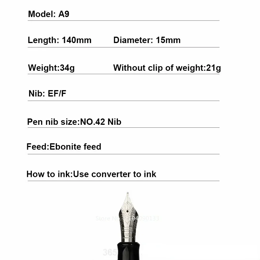 Hot New Hongdian A9 Aluminum Alloy Converter Fountain Pen NO.42 Large Nib With Ebonite Feed Low Inking Writing Student Pen
Hot New Hongdian A9 Aluminum Alloy Converter Fountain Pen NO.42 Large Nib With Ebonite Feed Low Inking Writing Student Pen