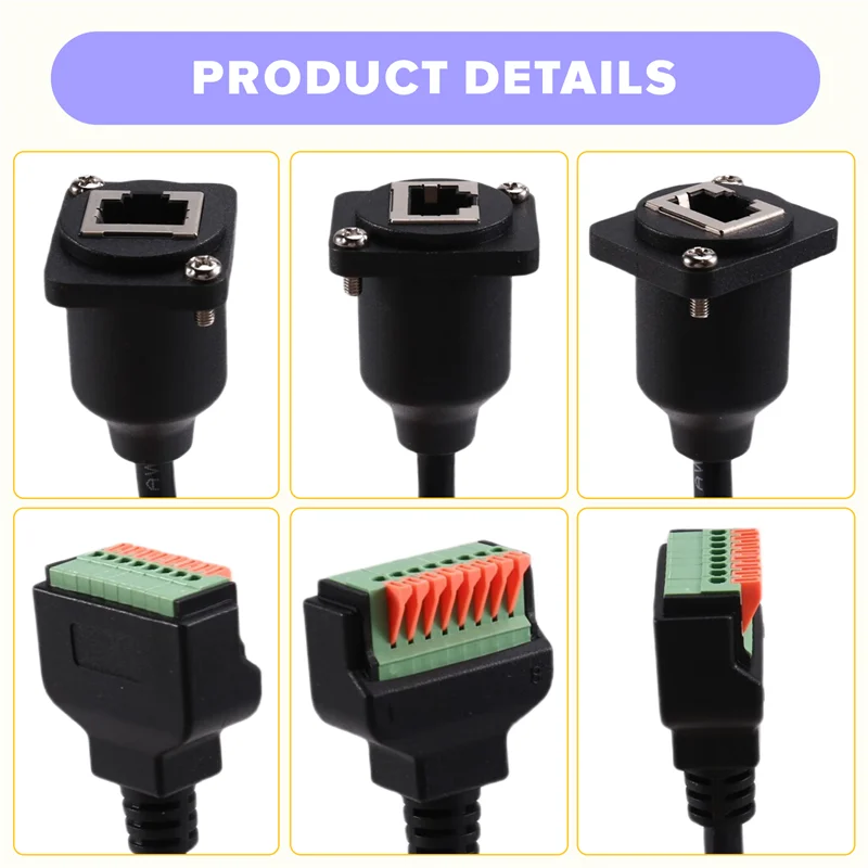 Y45A-D Type RJ45 8P8C Female Panel Mount To Solderless Terminal Block Cable For Ethernet Networking
Y45A-D Type RJ45 8P8C Female Panel Mount To Solderless Terminal Block Cable For Ethernet Networking