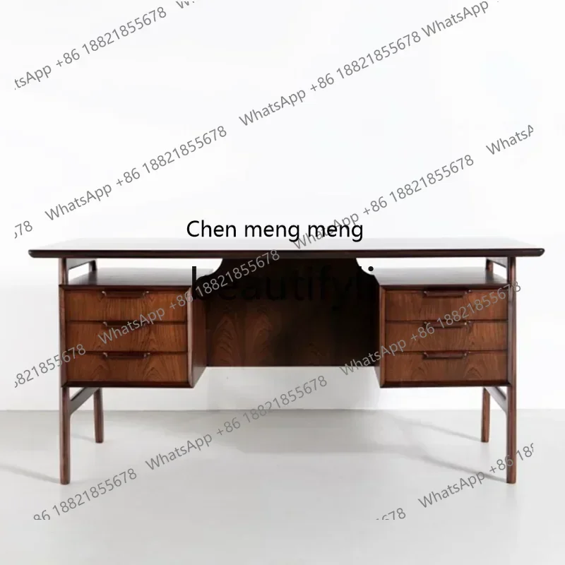 zq1Vintage desk Solid wood writing desk Nordic home retro teak rose wood
zq1Vintage desk Solid wood writing desk Nordic home retro teak rose wood