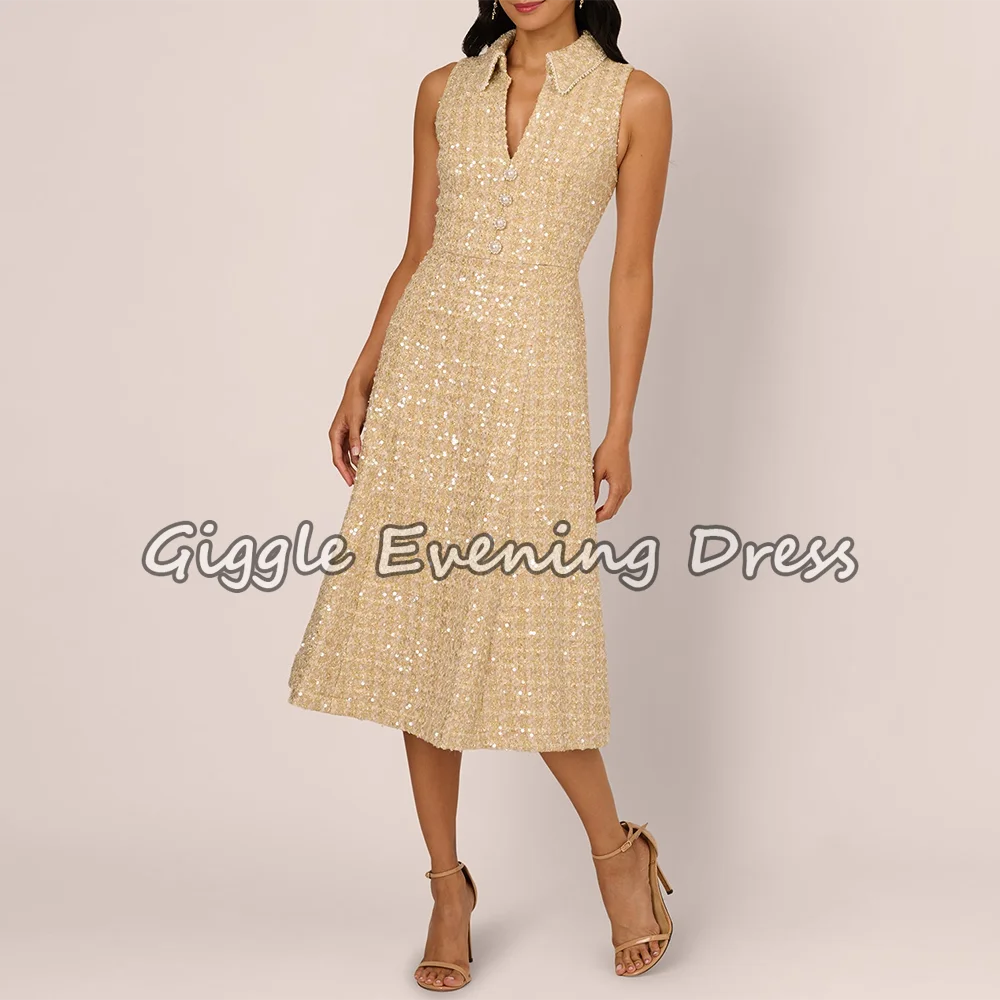Elegant Tweed Stand Vest Midi Dresses Fashion Gold Hollowed Out Sleeveless Evening Dresses for Women 2026 Spring Summer Customiz
Elegant Tweed Stand Vest Midi Dresses Fashion Gold Hollowed Out Sleeveless Evening Dresses for Women 2026 Spring Summer Customiz