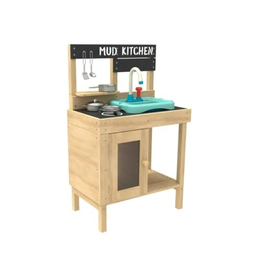 Indoor/Outdoor Mud Play Kitchen Toy - Wooden, Natural Wood Color, Durable Weatherproof with Sink, Faucet, Chalkboard, Wood Burn
Indoor/Outdoor Mud Play Kitchen Toy - Wooden, Natural Wood Color, Durable Weatherproof with Sink, Faucet, Chalkboard, Wood Burn