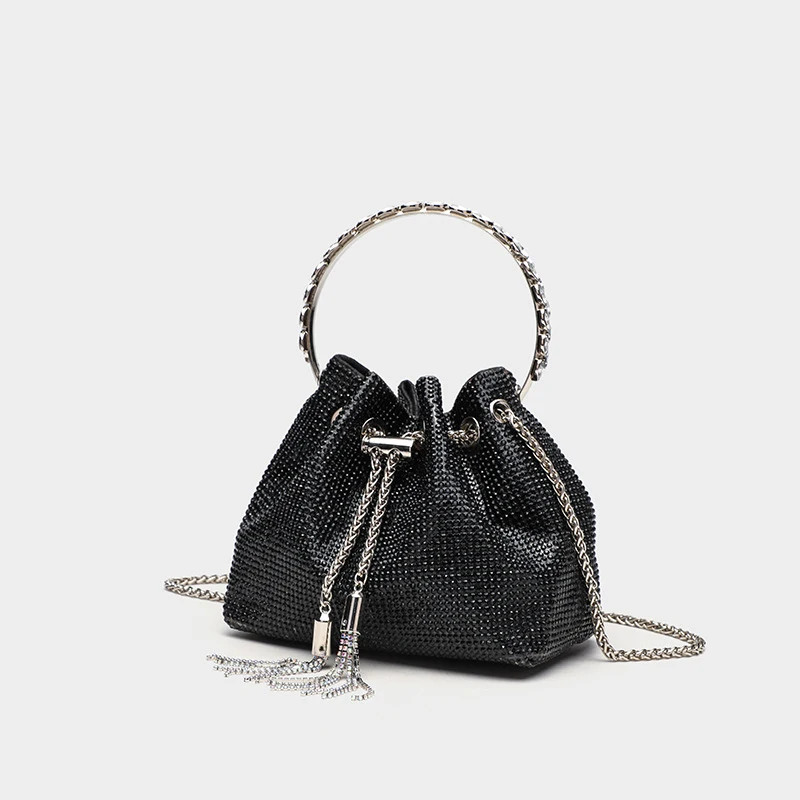 Gold Rhinestone Bucket Bag Sparkly Summer Party Drawstring Purse
Gold Rhinestone Bucket Bag Sparkly Summer Party Drawstring Purse