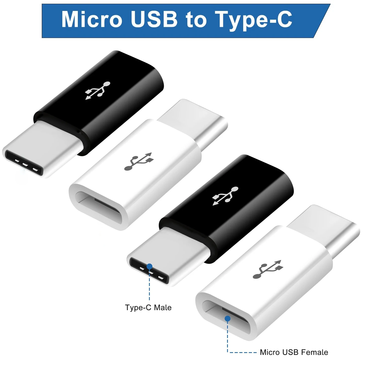 4Pcs Adapter Micro USB to USB C (2 Black and 2 White), Micro-USB Female to USB-C Male OTG Adapter for Type-C Phones,Tablets
4Pcs Adapter Micro USB to USB C (2 Black and 2 White), Micro-USB Female to USB-C Male OTG Adapter for Type-C Phones,Tablets