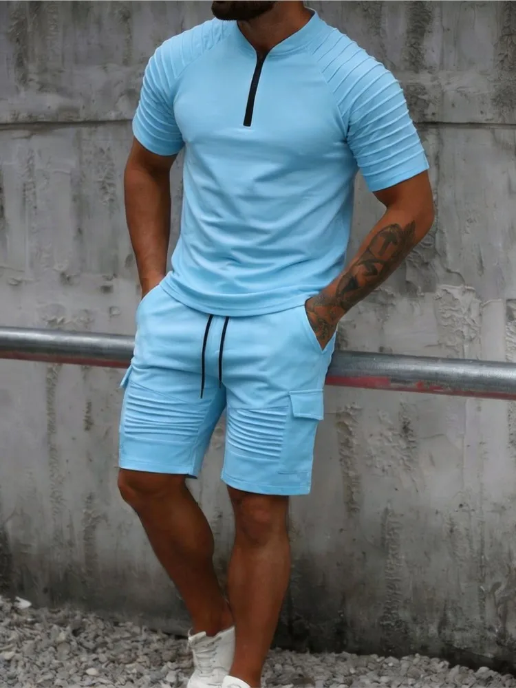 2026 Fashionable and casual summer outdoor sports suit men's breathable T-shirt shorts casual and fashionable two-piece set
2026 Fashionable and casual summer outdoor sports suit men's breathable T-shirt shorts casual and fashionable two-piece set